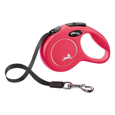 FLEXI Laisse &agrave; enrouleur sangle  New Classic Taille S rouge