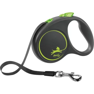 FLEXI Laisse Black Design L Tape 5m black/ green  FU32T5-251-S-CG