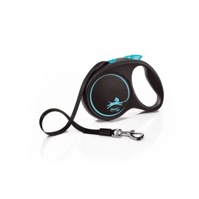 FLEXI Laisse Black Design M Tape 5m black/ blue  FU22T5-251-S-CHBL
