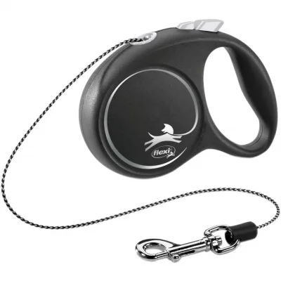 TRIXIE Laisse Black Design S Cord 5m black/ silver Flexi FU12C5-251-S-SI