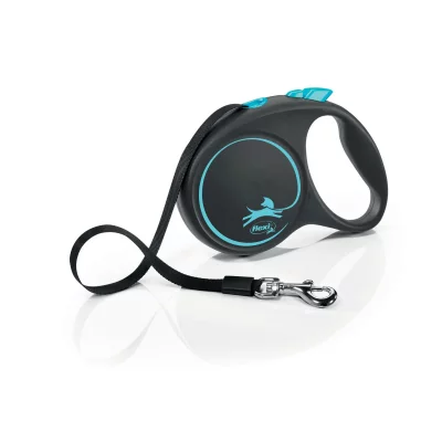 FLEXI Laisse Design Noir Laisse Design Noir Bleu/Bleu L 