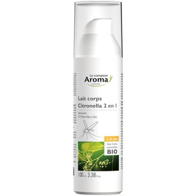 LE COMPTOIR AROMA Lait corps 2 en 1 &agrave; la Citronelle Bio 100ml 