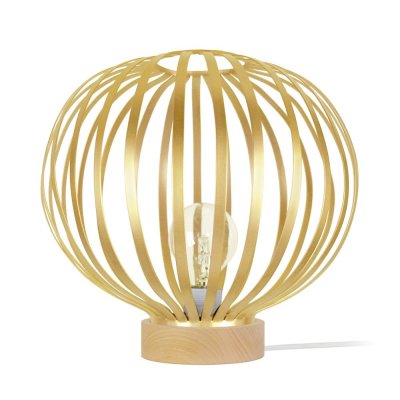 TOSEL LAM.DAVOS - Lampe a poser globe m&eacute;tal naturel et or