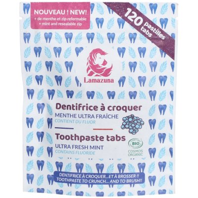 LAMAZUNA  Dentifrice &agrave; Croquer Menthe Ultra-Fra&icirc;che Bio 120 Pastilles