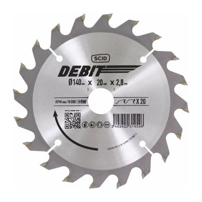 SCID Lame au carbure pour scie circulaire &oslash; 140 mm 20 20 2,8