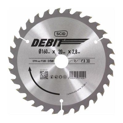 SCID Lame au carbure pour scie circulaire &oslash; 160 mm 30 20 2,8