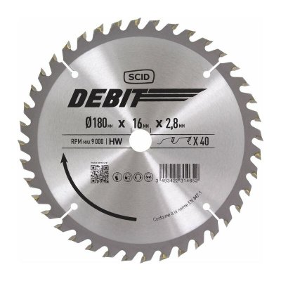 SCID Lame au carbure pour scie circulaire &oslash; 180 mm 40 16 2,8