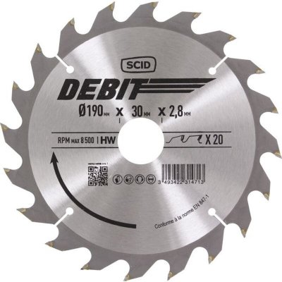 SCID Lame au carbure pour scie circulaire &oslash; 190 mm 20 30 2,8