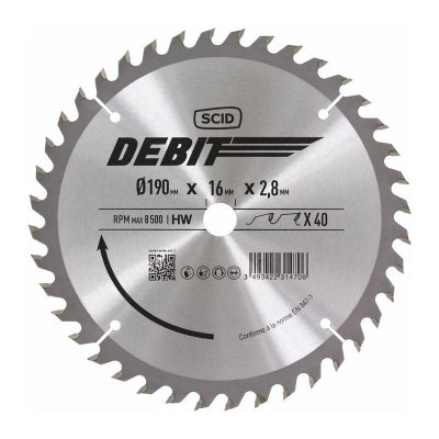 SCID Lame au carbure pour scie circulaire &oslash; 190 mm 40 16 2,8
