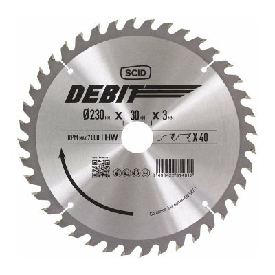 SCID Lame au carbure pour scie circulaire &oslash; 230 mm 40 30 3