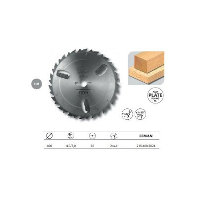 LEMAN Lame Carbure 400x30x24z Plates+Ar +4r /Bois - 