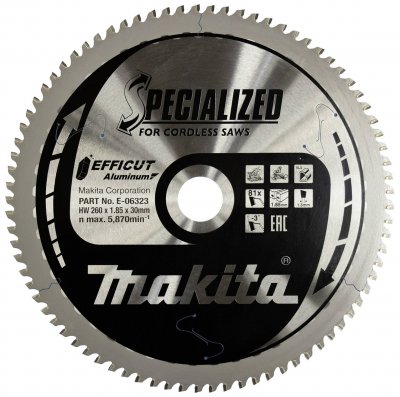 MAKITA Lame de scie 260x1,5x30, 81z Efficut E-06323