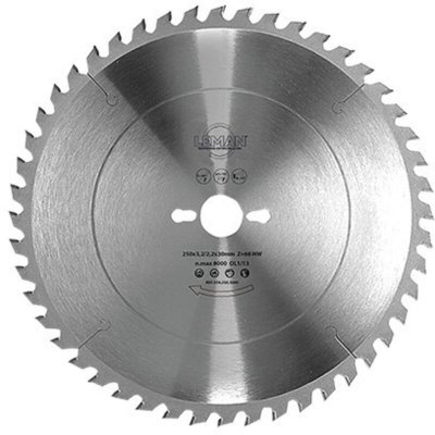 LEMAN Lame de scie carbure  - pour mise &agrave; format - &Oslash; 250mm - 60 dents