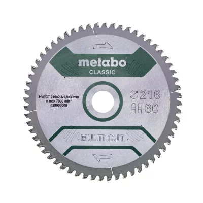 METABO Lame de scie circulaire 216x30, 60 FZ/TZ 5&deg; neg  - 628066000