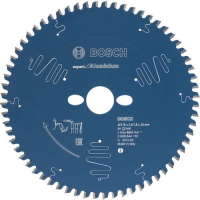 BOSCH Lame de scie circulaire 250x30x2,8 mm pour l'aluminium - 80 dents -  EXPERT - 2608644111