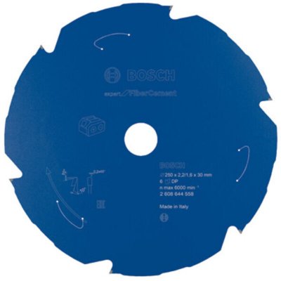 BOSCH Lame de scie circulaire ACCU Expert for Fiber Cement 250x30x2.2/1.6x6T