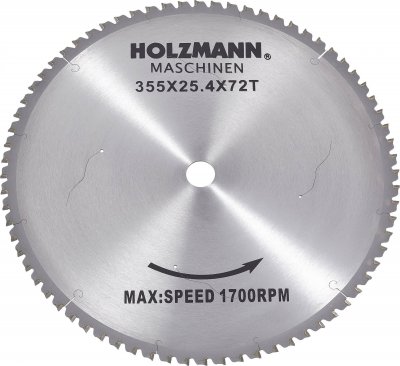 HOLZMANN Lame de scie circulaire au carbure Maschinen MKS355SB 355 x 25.4 mm Nombre de dents: 72