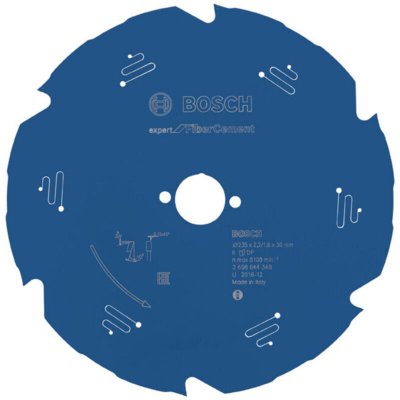 BOSCH Lame de scie circulaire Expert pour ciment fibre, 235 x 30 x 2,2 mm, 6