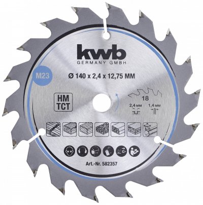 KWB Lame de scie circulaire HM Milieu &Oslash; 140x12.75 Z18