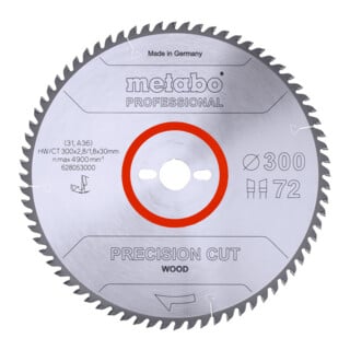  Lame de scie circulaire HW/CT 300 x 30, 72 WZ 10&deg; Metabo - 628053000