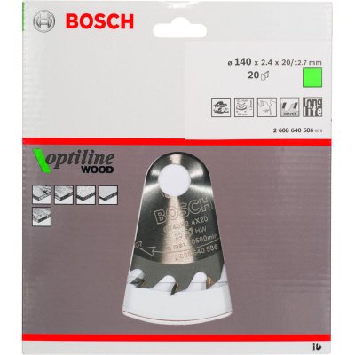 BOSCH Lame de scie circulaire Optiline Wood 140 x 20/12,7 x 2,4 mm, 20 1pc