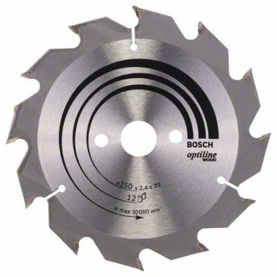 BOSCH Lame de scie circulaire Optiline Wood 150 x 20/16 x 2,4 mm, 12 1pc