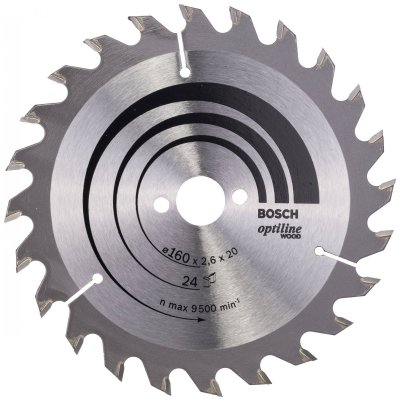 BOSCH Lame de scie circulaire Optiline Wood 160 x 20/16 x 2,6 mm, 24 1pc