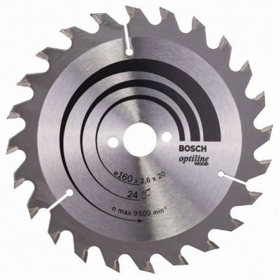 BOSCH Lame de scie circulaire Optiline Wood 165 x 30/20 x 2,6 mm, 24 1pc
