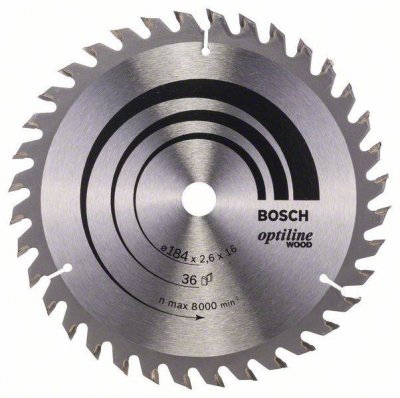 BOSCH Lame de scie circulaire Optiline Wood 184 x 16 x 2,6 mm, 36 1pc