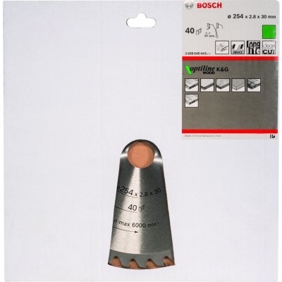 BOSCH Lame de scie circulaire Optiline Wood 254 x 30 x 2,8 mm, 40 1pc