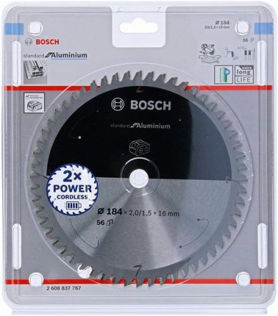 BOSCH Lame de scie circulaire sans fil en aluminium PRO, 184 x 2 x 16 mm