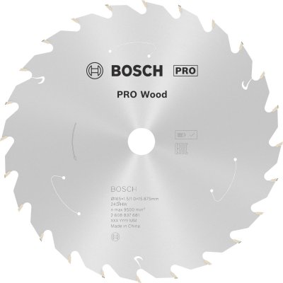 AMICA Lame de scie circulaire standard pour bois, 165x1.5 / 1x15.875, 24 dents - Bosch