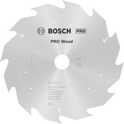AMICA Lame de scie circulaire standard pour bois, 165x1.5 / 1x20, 12 dents - Bosch