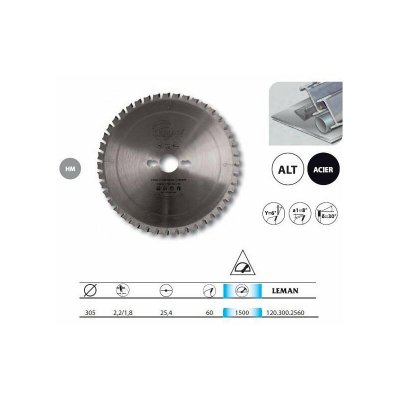 LEMAN Lame de scie Dry Cutter coupe metal 305 mm 60 dents al 25,4 mm