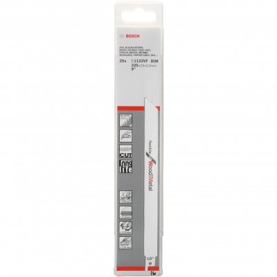 BOSCH Lame de scie sabre S 1122 VF Flexible for Wood and Metal 25pc