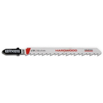 KREATOR Lame de scie sauteuse &agrave; bois dur en T (pas 4mm - 100mm) - 2 pi&egrave;ces