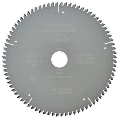 DEWALT Lame de scie stationnaire  bois - &Oslash;216 mm - 80 dents - DT4286