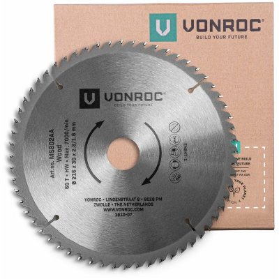 VONROC Lame de scie universelle. 216 mm de diam&egrave;tre - 60 dents - ms802aa