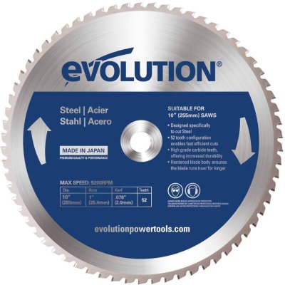 EVOLUTION POWER TOOLS Lame en carbure pour acier D.255 mm - Evolution