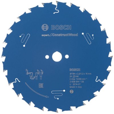 BOSCH Lame pour scie circulaire expert for ConstructWood 184x16x2/1.3x24 T