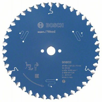 BOSCH Lame pour scie circulaire expert for Wood 184x16x2.6/1.6x40 T