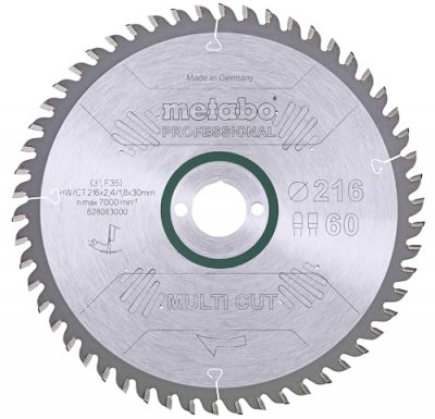 METABO Lame Pro ""Multi Cut"" HW/CT 216x30,60 FZ/TZ - 5&deg; pour scie circulaire