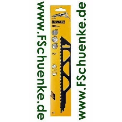 DEWALT Lame r&eacute;cipro HM 305x12,7mm, Ciment/b&eacute;ton/brique rouge/Sabre - S1243HM