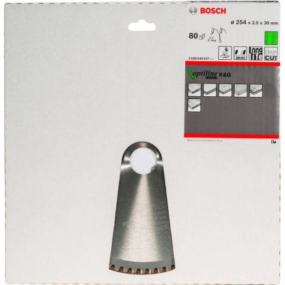 BOSCH Lame scie circulaire Optiline Bois 254x30x2,5mm 80D - 
