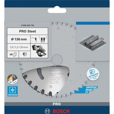 BOSCH Lame Scie Circulaire Sf Acier 136x20x1.6mm 30d