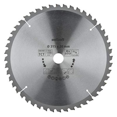 WOLFCRAFT Lame scie CT - s&eacute;rie Table - 48 dents trap&eacute;zo&iuml;dales plates - 315mm