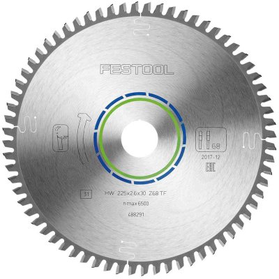 FESTOOL Lames de scie circulaire sp&eacute;ciales 225x2,6x30 TF68  488291