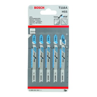 BOSCH Lames de scie sauteuse  T 118 A Basic pour le m&eacute;tal