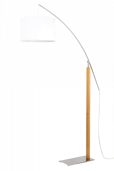 ALUMINOR Lampadaire avec Bras Chrom&eacute; - CHENE CLAIR - 190 cm