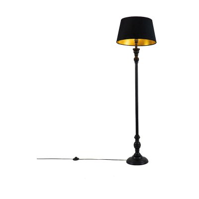 QAZQA Lampadaire classique noir - Classico